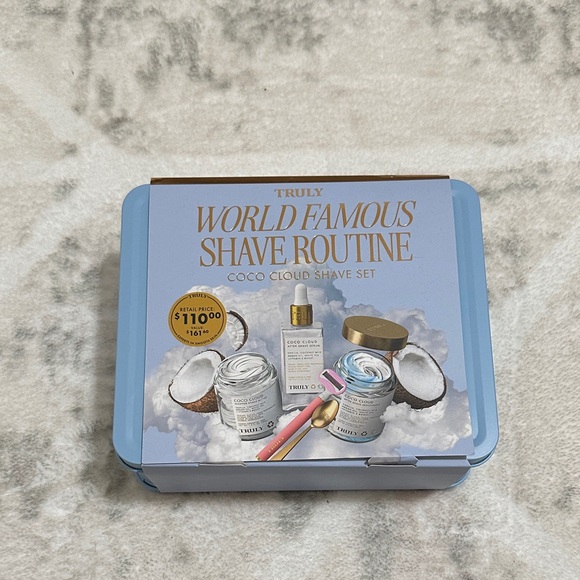TRULY Coco Cloud Shave Routine Set in Blue and Gold
